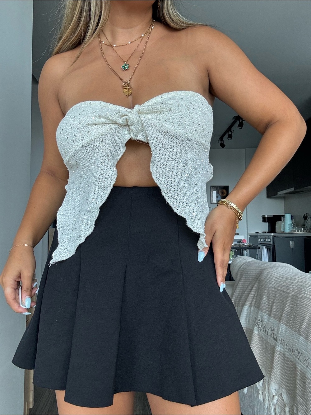 Topshop Black Circle Skirt - Flared Mini